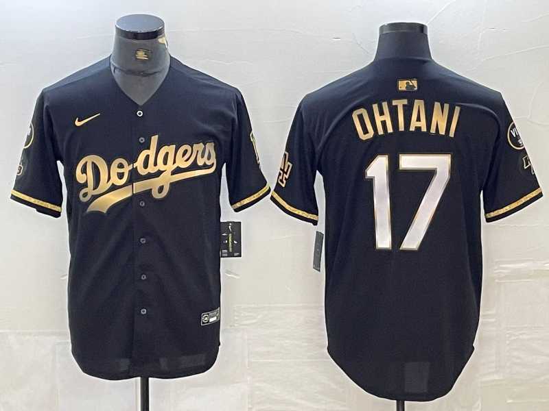 Men's Los Angeles Dodgers #17 Shohei Ohtani Black Gold Stitched Cool Base Nike Jerseys,We sell and wholesale Men's Los Angeles Dodgers #17 Shohei Ohtani Black Gold Stitched Cool Base Nike Jerseys on line form chian!